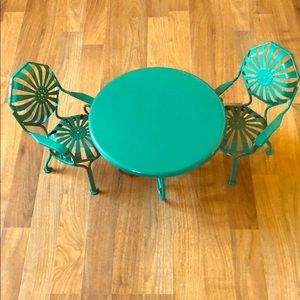American Girl Doll iron table and chair set